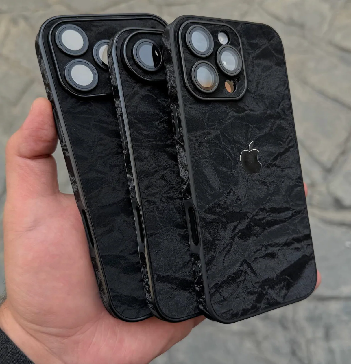 Black Velvet Alcantara Textured Case Premium Quality - Image 4