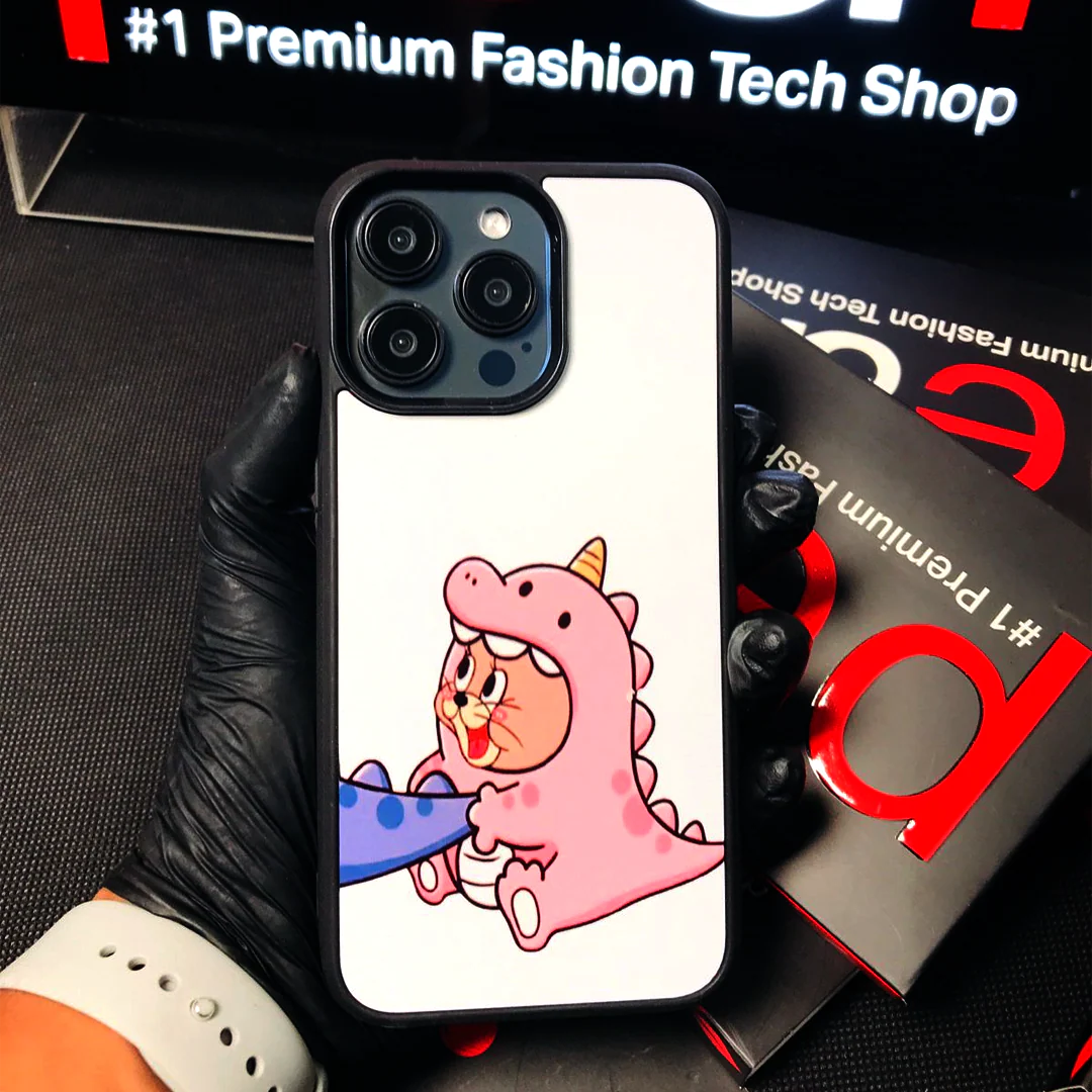 Jerry under a dragon suit printed glossy case - Image 2