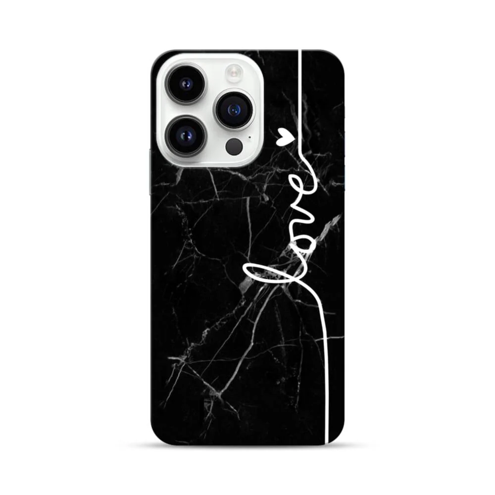 Love Heart Black Marble