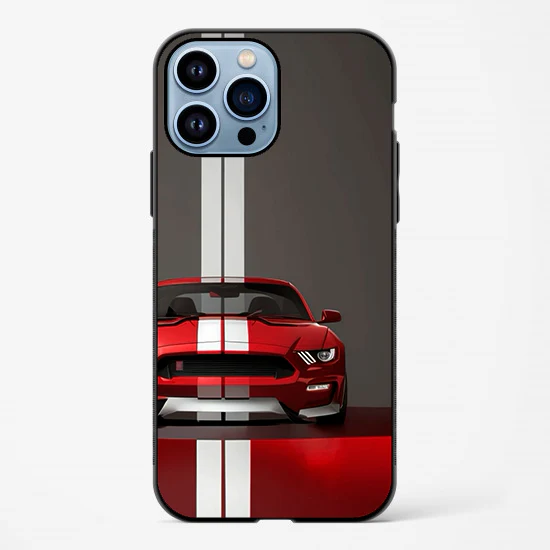 Red car white stripes