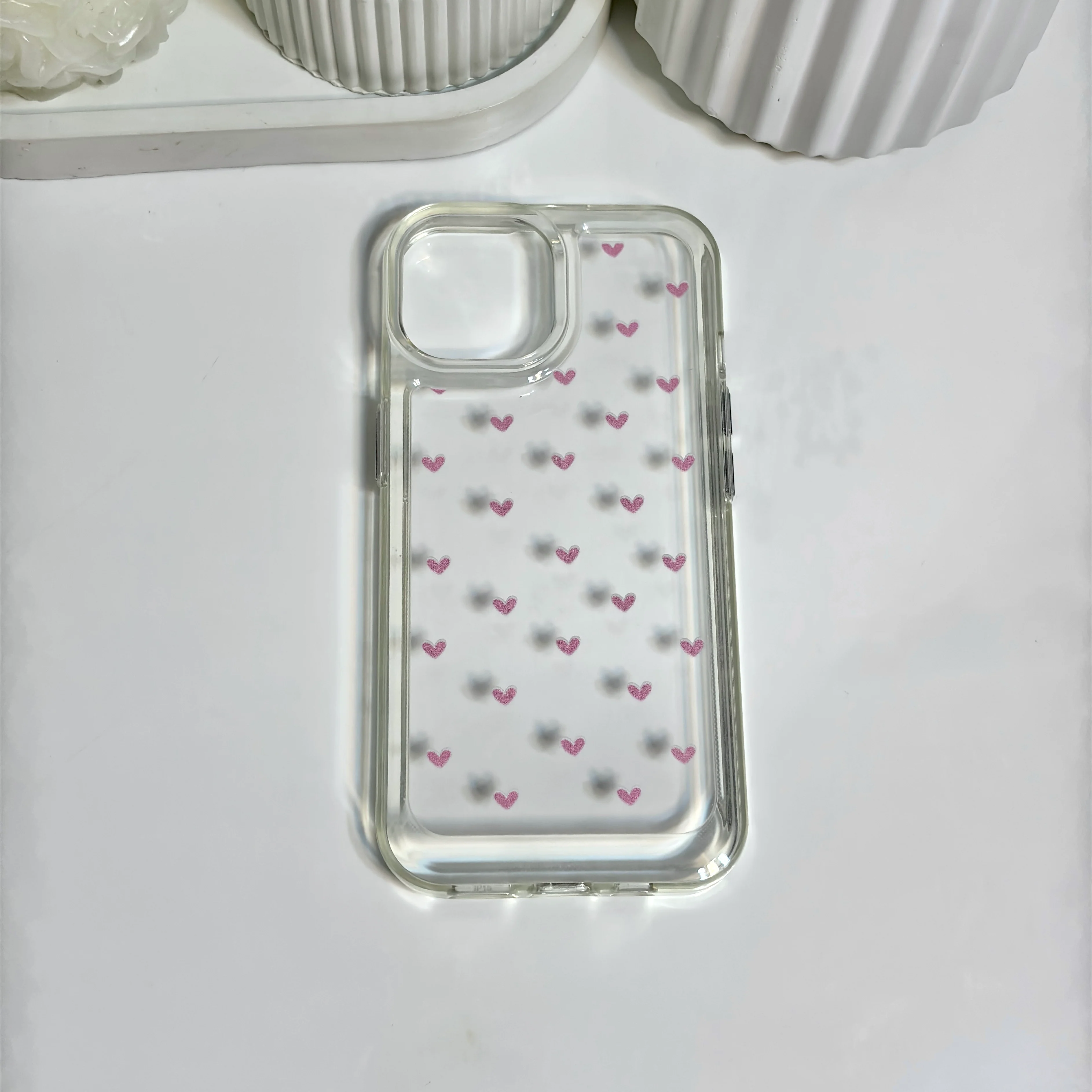 Small Hearts Clear Acrylic Case - Image 2